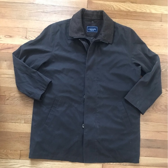 Chaps Ralph Lauren Men’s Dark Brown Coat w/ Removable Liner - Size 46R - Picture 1 of 11
